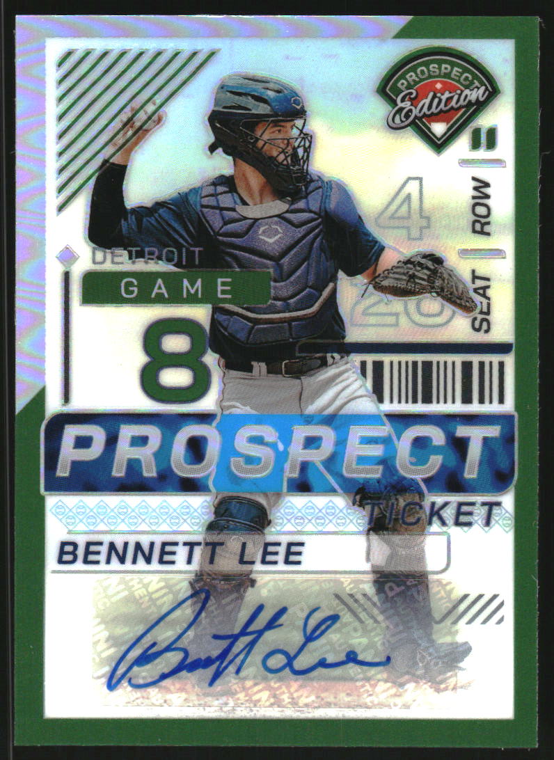 2024 Panini Prospect Edition Holo Prospect Ticket Signatures Green #52 Bennett Lee Auto