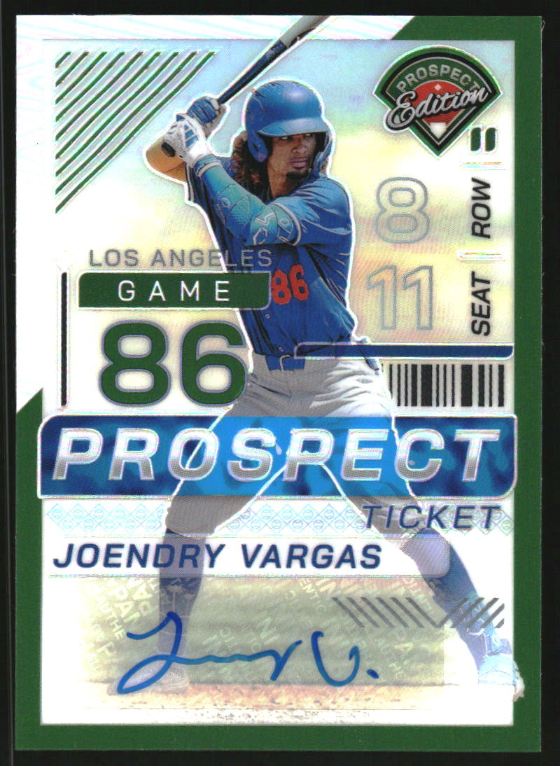2024 Panini Prospect Edition Holo Prospect Ticket Signatures Green #57 Joendry Vargas Auto