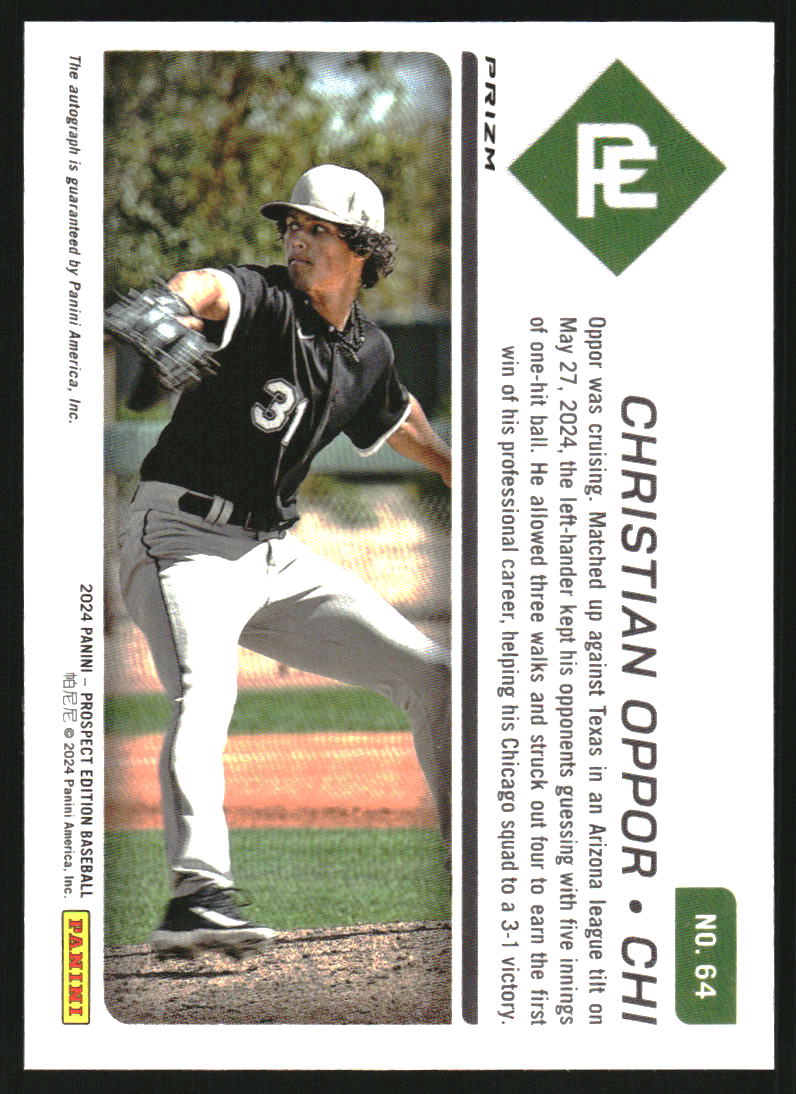 2024 Panini Prospect Edition Holo Prospect Ticket Signatures Green #64 Christian Oppor Auto