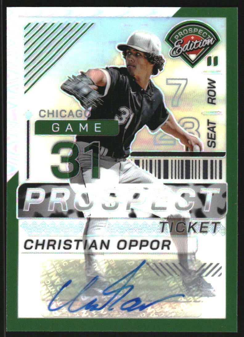 2024 Panini Prospect Edition Holo Prospect Ticket Signatures Green #64 Christian Oppor Auto