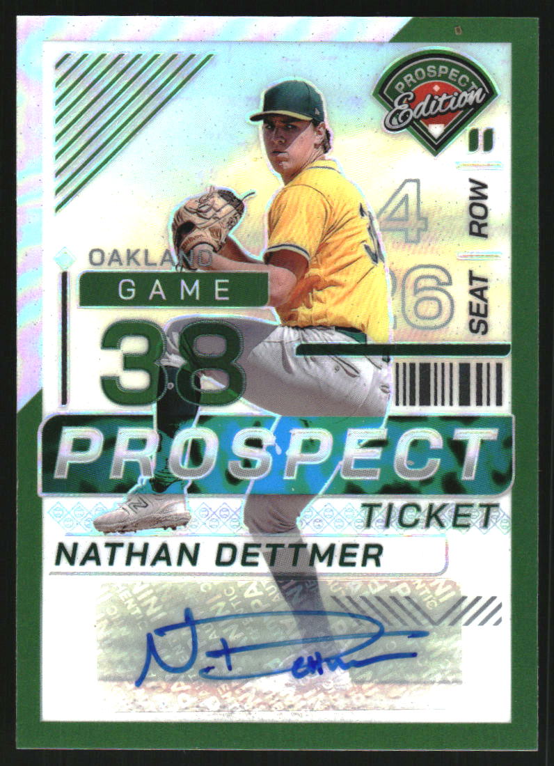 2024 Panini Prospect Edition Holo Prospect Ticket Signatures Green #109 Nathan Dettmer Auto