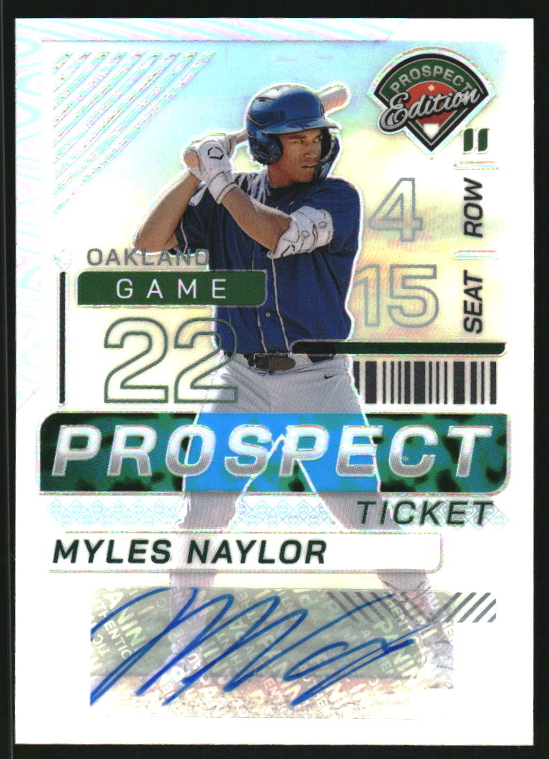 2024 Panini Prospect Edition Holo Prospect Ticket Signatures Silver #99 Myles Naylor Auto