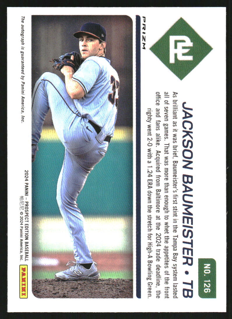 2024 Panini Prospect Edition Holo Prospect Ticket Signatures Silver #126 Jackson Baumeister Auto