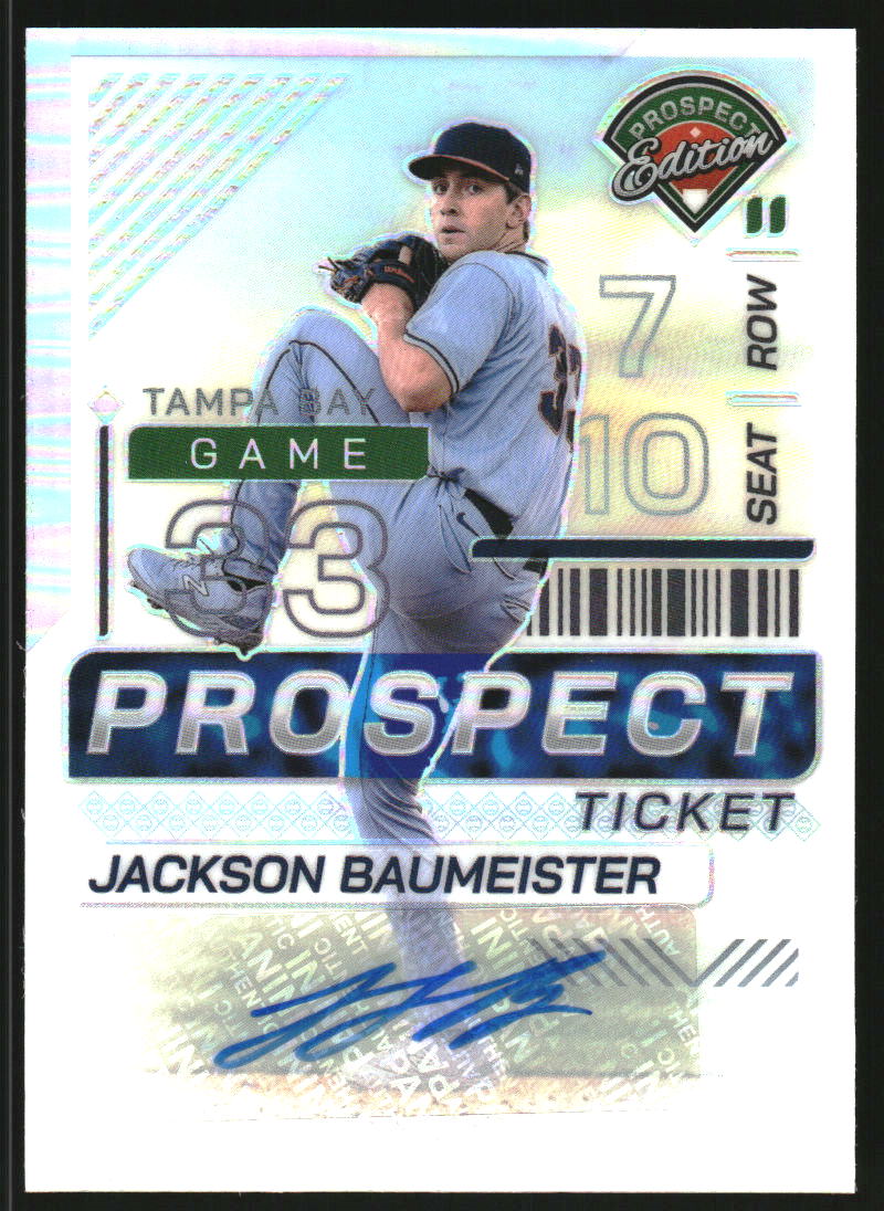2024 Panini Prospect Edition Holo Prospect Ticket Signatures Silver #126 Jackson Baumeister Auto