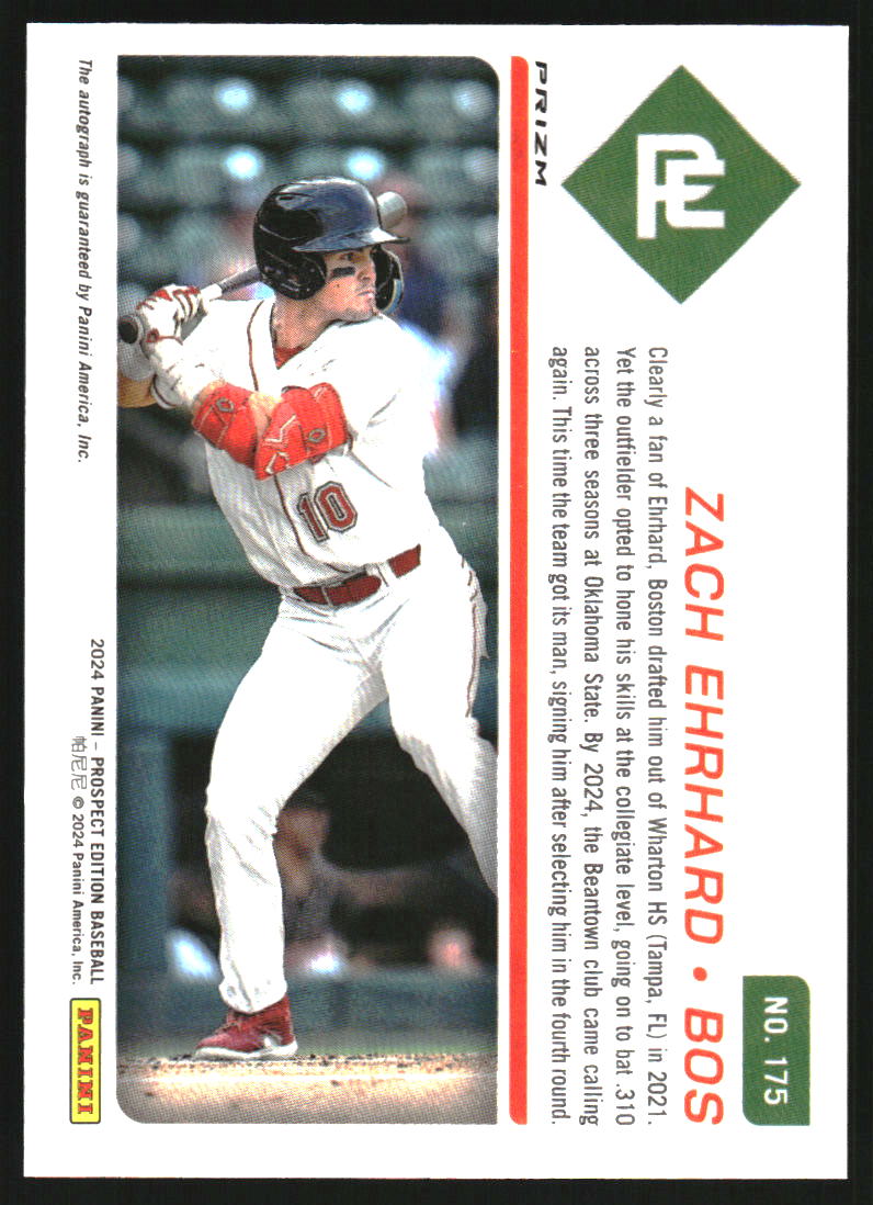 2024 Panini Prospect Edition Holo Prospect Ticket Signatures Silver #175 Zach Ehrhard Auto