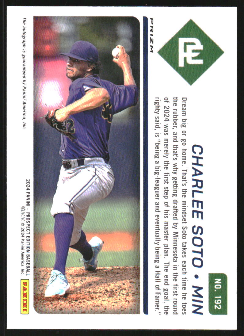 2024 Panini Prospect Edition Holo Prospect Ticket Signatures Silver #192 Charlee Soto Auto