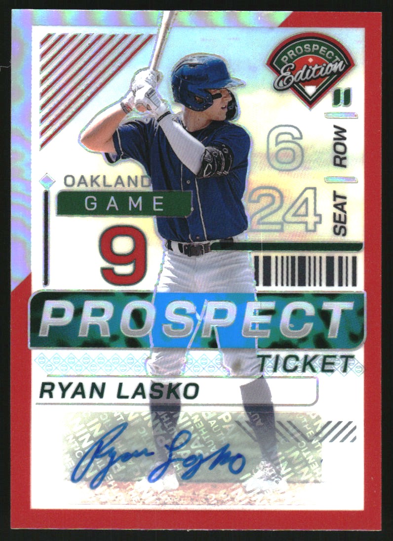 2024 Panini Prospect Edition Holo Prospect Ticket Signatures Red #1 Ryan Lasko