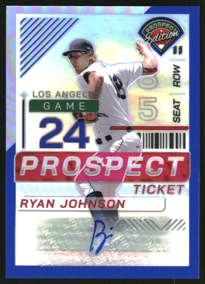2024 Panini Prospect Edition Holo Prospect Ticket Signatures Blue #110 Ryan Johnson Auto /149