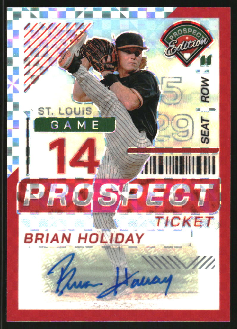 2024 Panini Prospect Edition Holo Prospect Ticket Signatures Red Power #191 Brian Holiday Auto /99