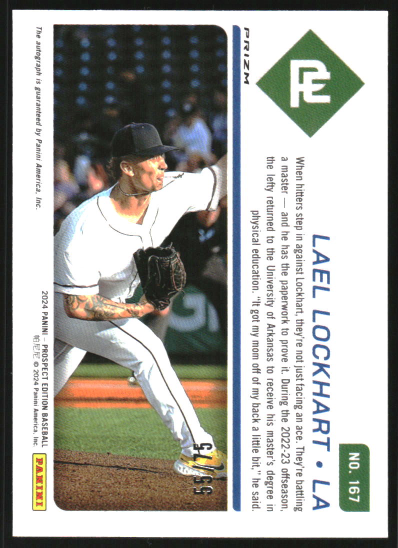 2024 Panini Prospect Edition Holo Prospect Ticket Signatures Blue Wave #167 Lael Lockhart Auto /75