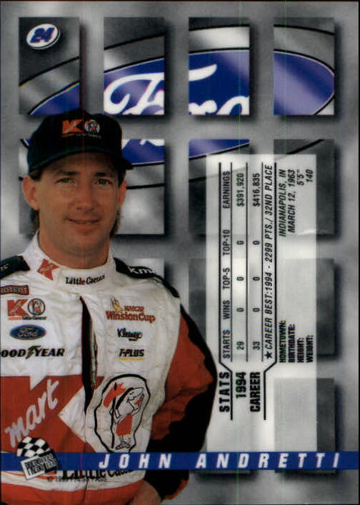1995 Press Pass Premium Holofoil #24 John Andretti back image