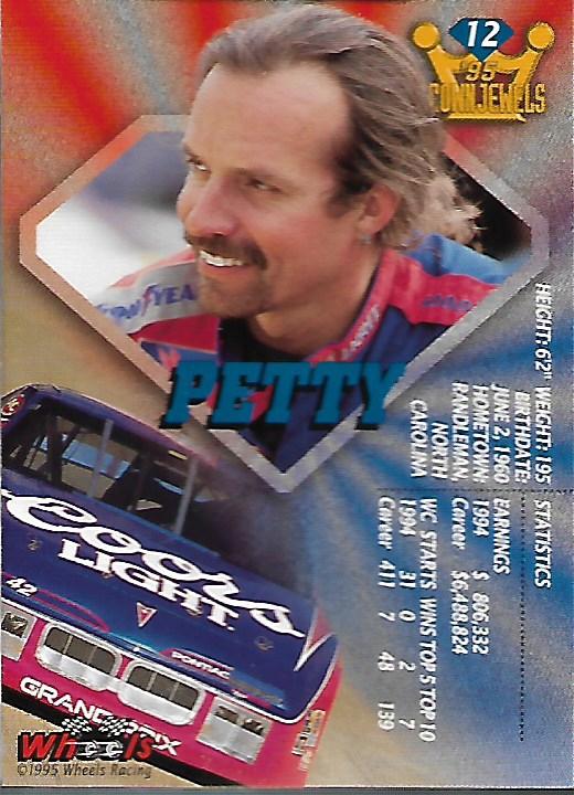 1995 Crown Jewels Sapphire #12 Kyle Petty back image