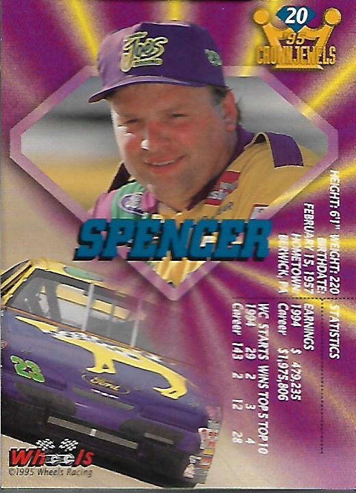 1995 Crown Jewels Sapphire #20 Jimmy Spencer back image