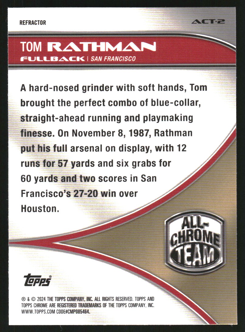 2024 Topps Chrome All Chrome Team Refractors #ACT2 Tom Rathman