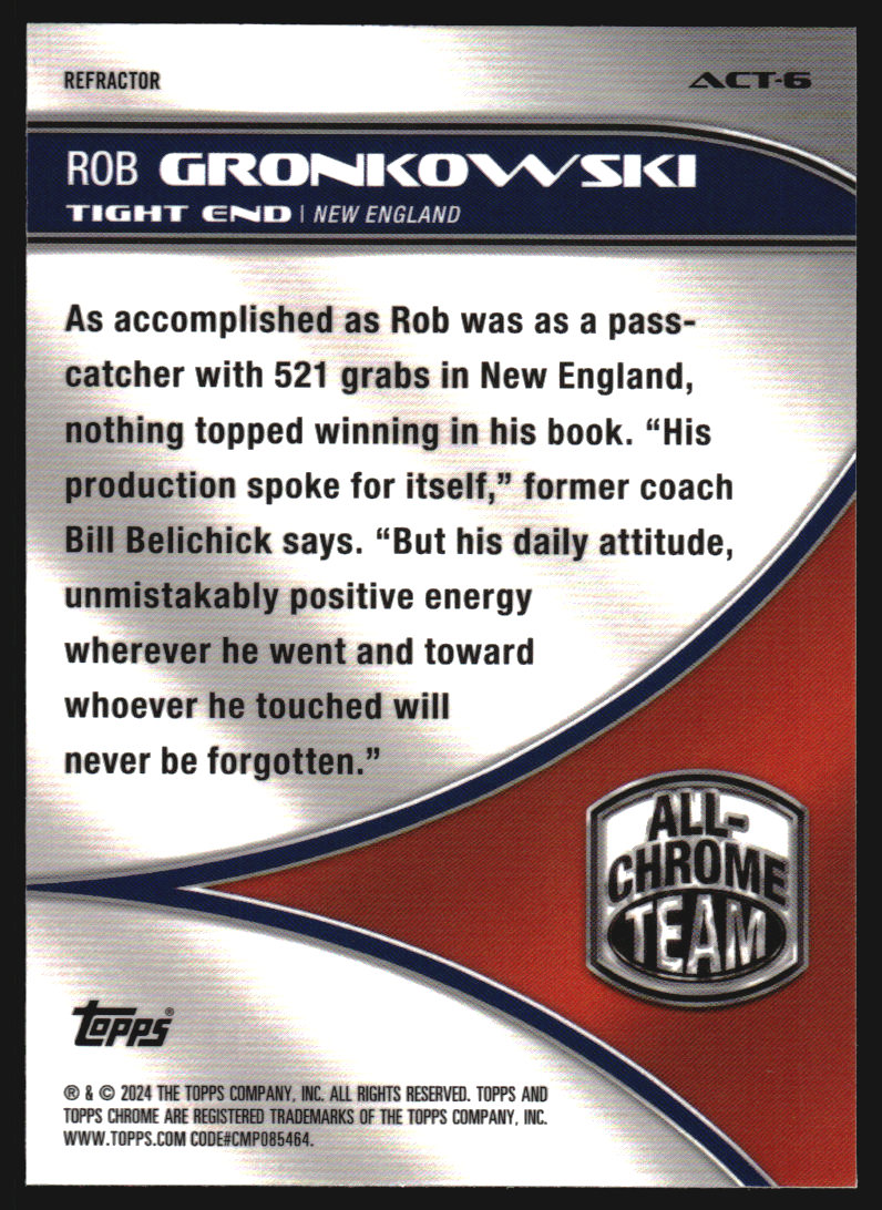 2024 Topps Chrome All Chrome Team Refractors #ACT6 Rob Gronkowski