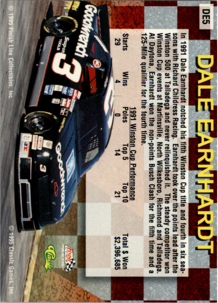 1995 Finish Line Dale Earnhardt #DE5 Dale Earnhardt - NM-MT