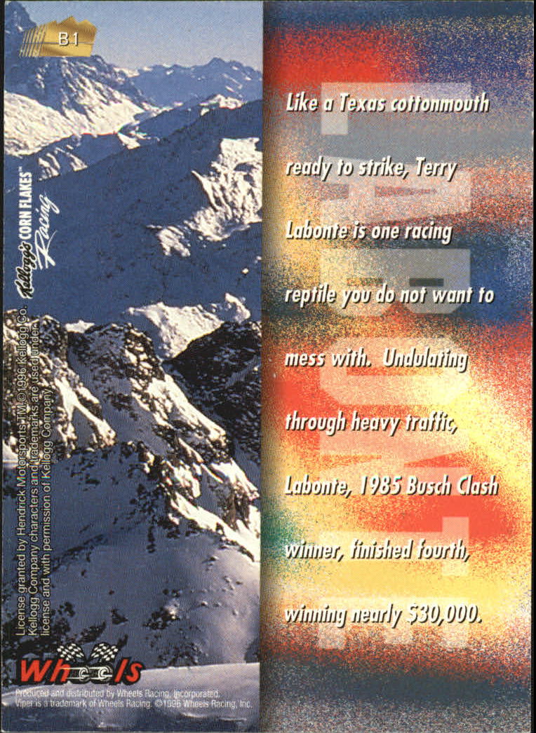 1996 Viper Busch Clash #B1 Terry Labonte back image