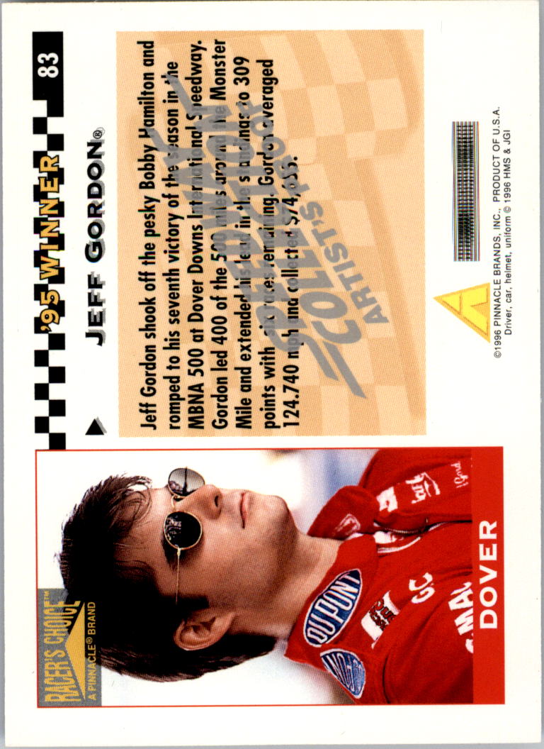 オートレースグッズ Jeff Gordon 1996 Racer's Choice Speedway Collection Artist
