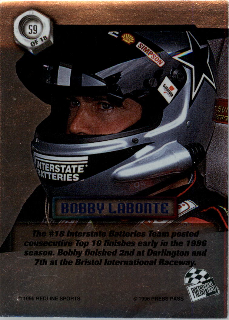 1996 M-Force Silvers #S9 Bobby Labonte back image