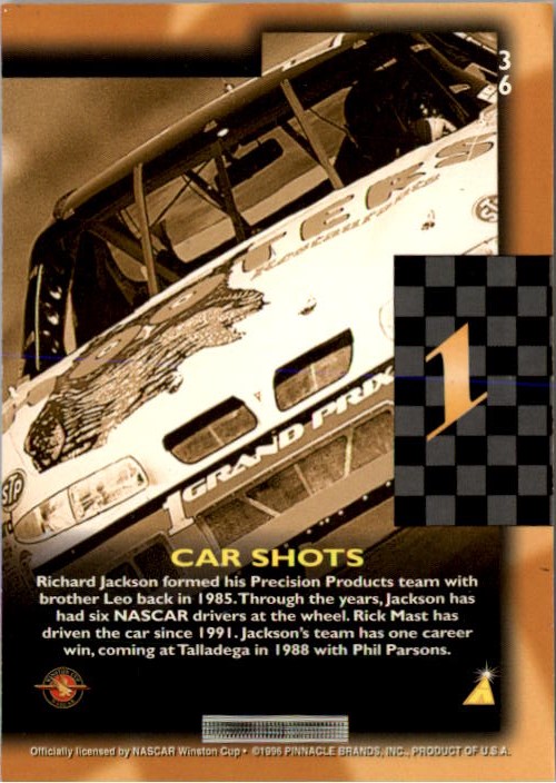 1996 Pinnacle #36 Rick Mast's Car back image
