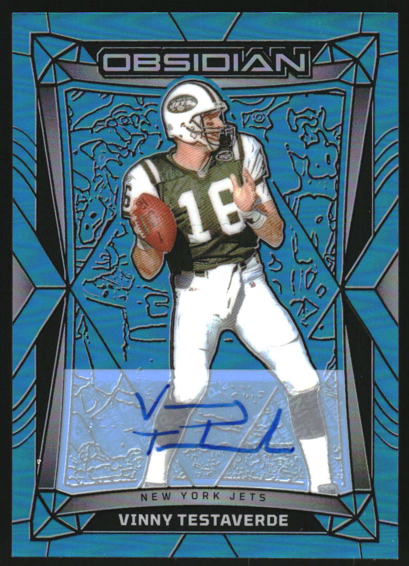2024 Panini Obsidian Signatures Blue #155 Vinny Testaverde Auto /25