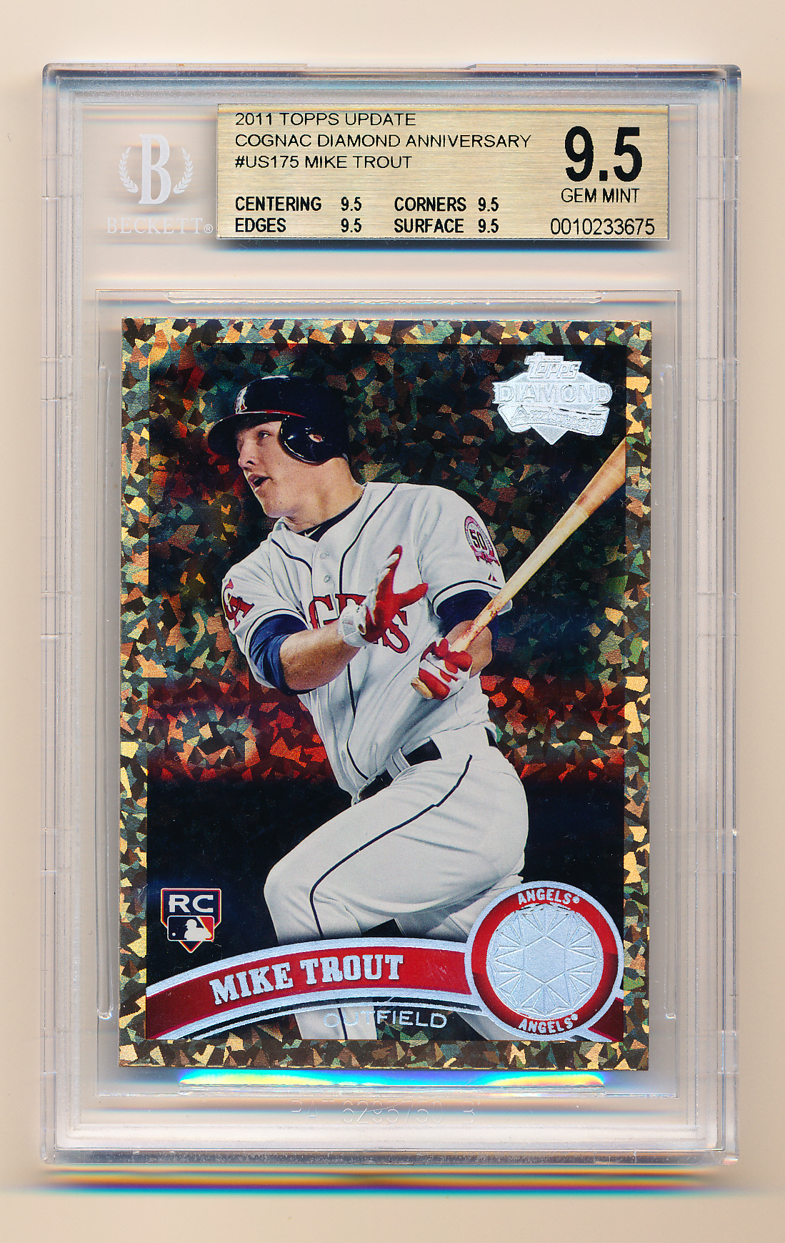 2011 Topps Update Cognac Diamond Anniversary #US175 Mike Trout BGS