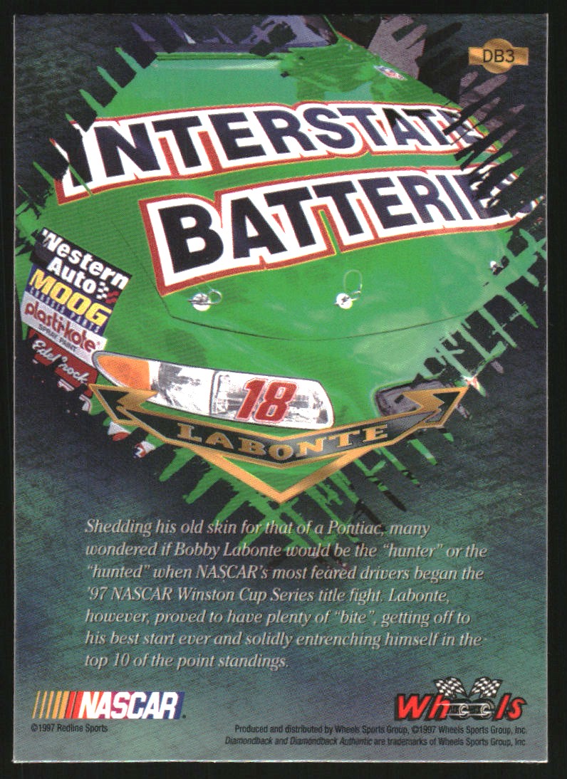 1997 Viper Diamondback First Strike #DB3 Bobby Labonte back image