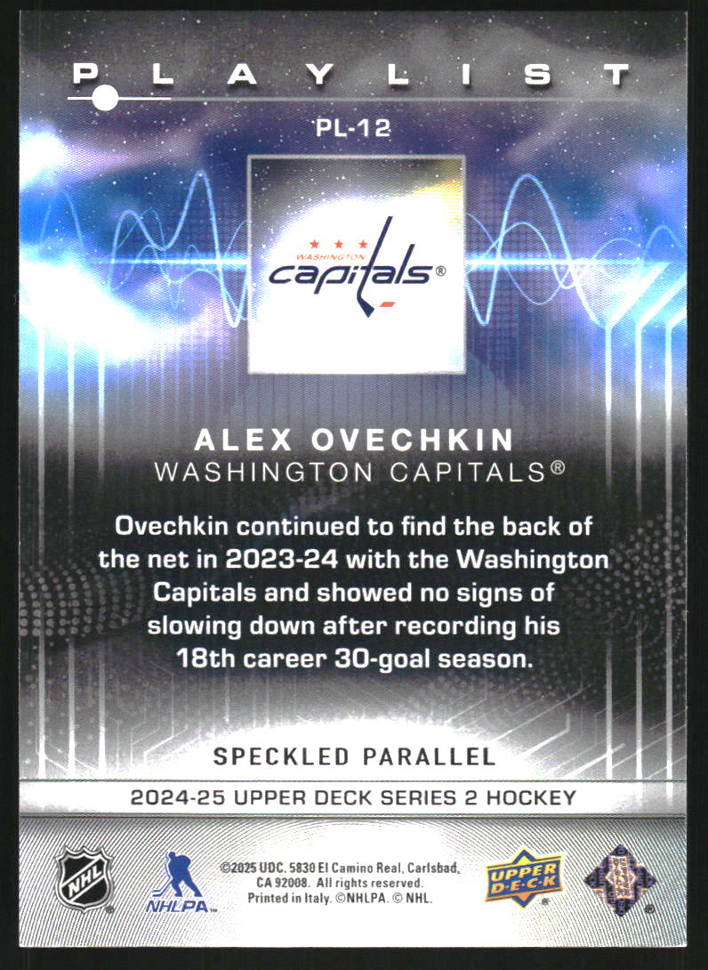 2024-25 Upper Deck Playlist Speckled #PL12 Alex Ovechkin