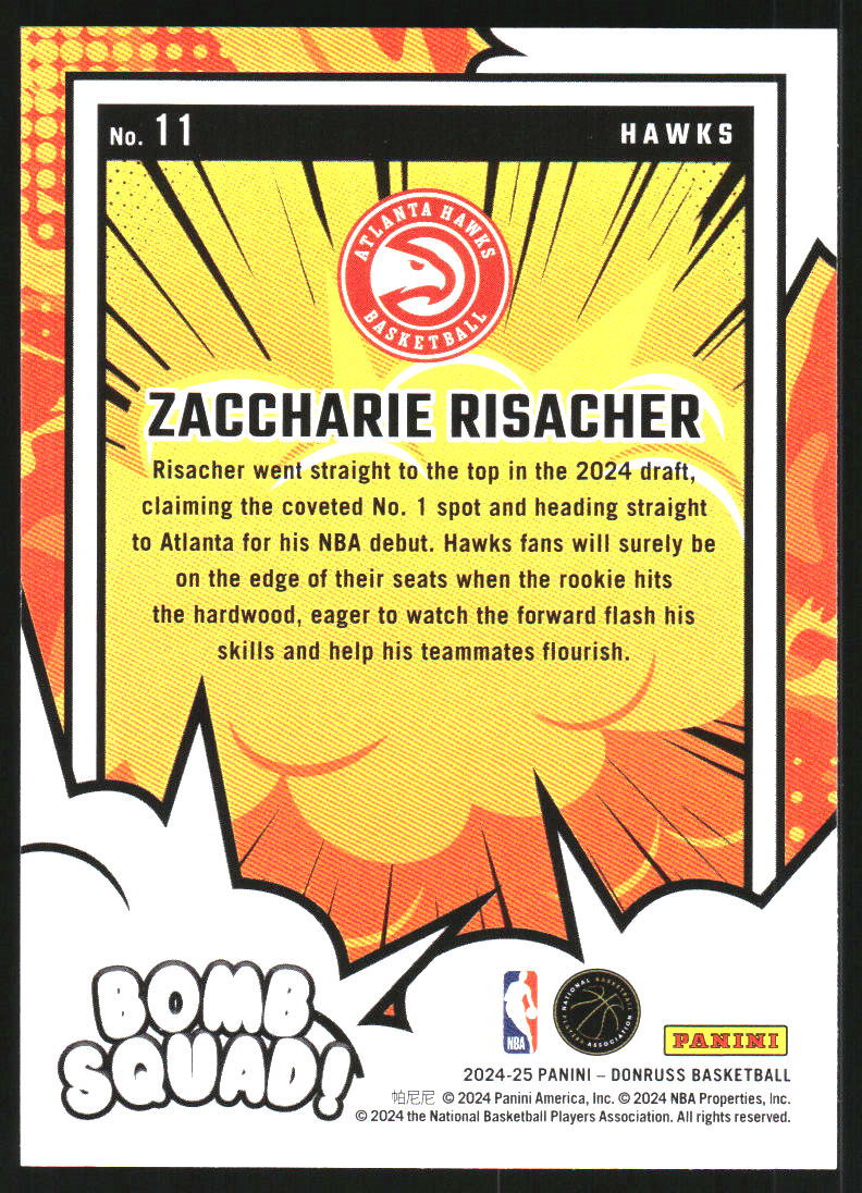 2024-25 Donruss Bomb Squad Winter #11 Zaccharie Risacher