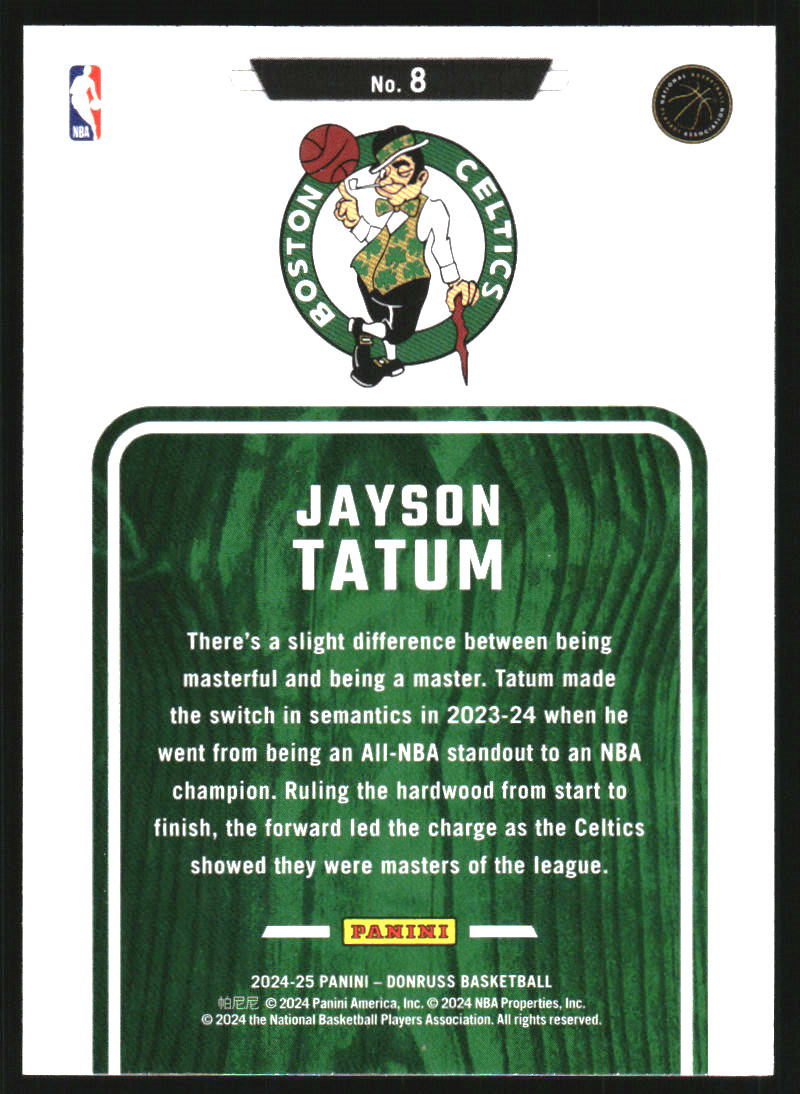 2024-25 Donruss Hardwood Masters Press Proof Purple #8 Jayson Tatum