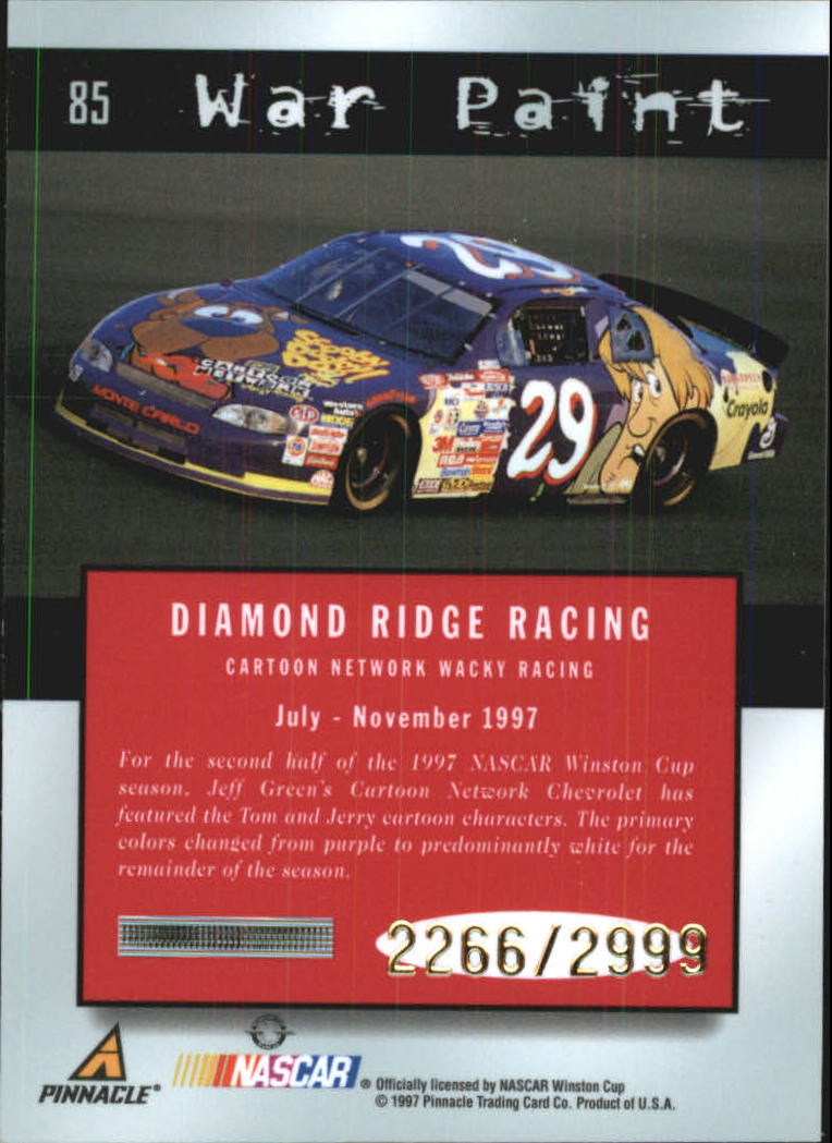 1997 Pinnacle Totally Certified Platinum Red #85 Jeff Green WP back image