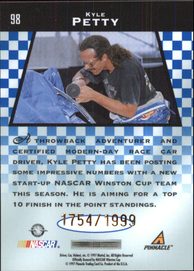 1997 Pinnacle Totally Certified Platinum Blue #98 Kyle Petty BD back image