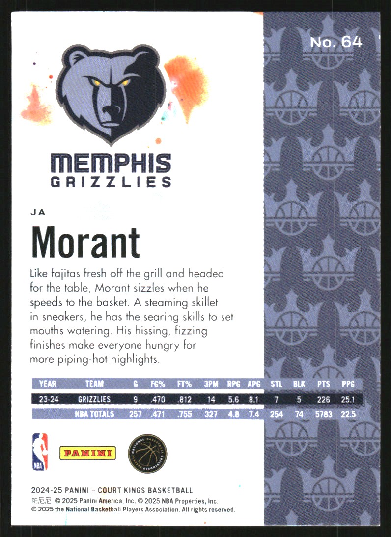 2024-25 Court Kings #64 Ja Morant