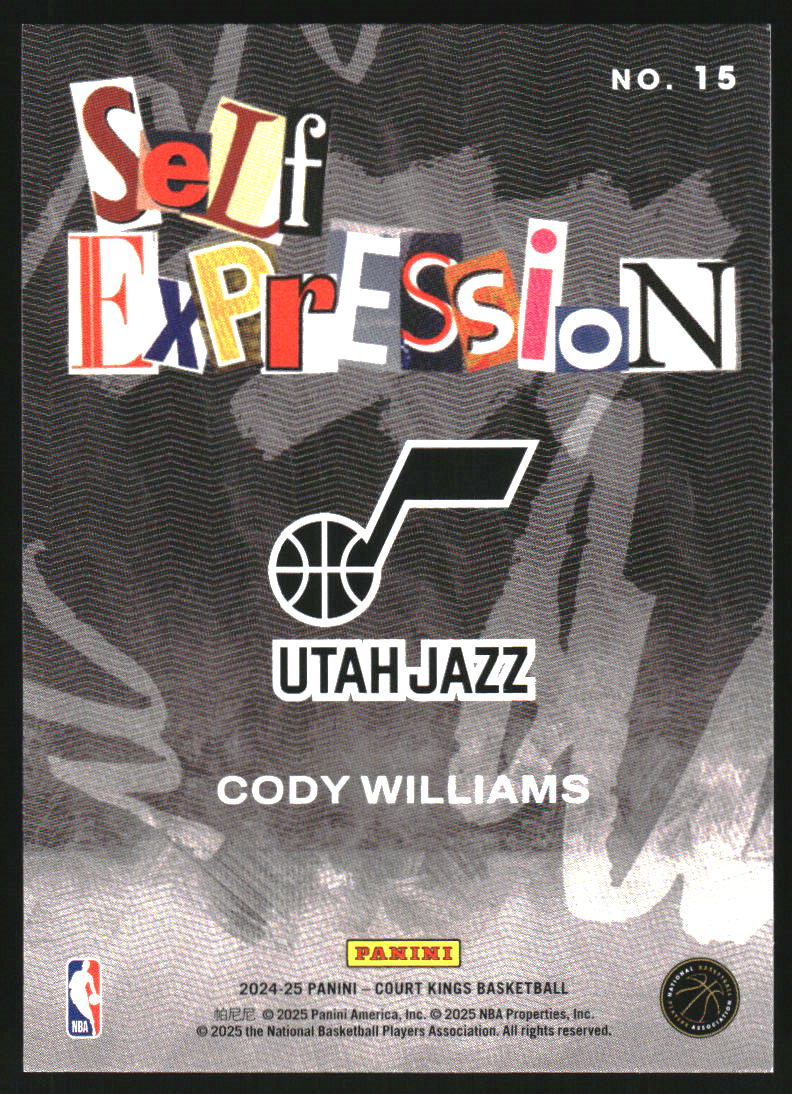 2024-25 Court Kings Self Expression #15 Cody Williams