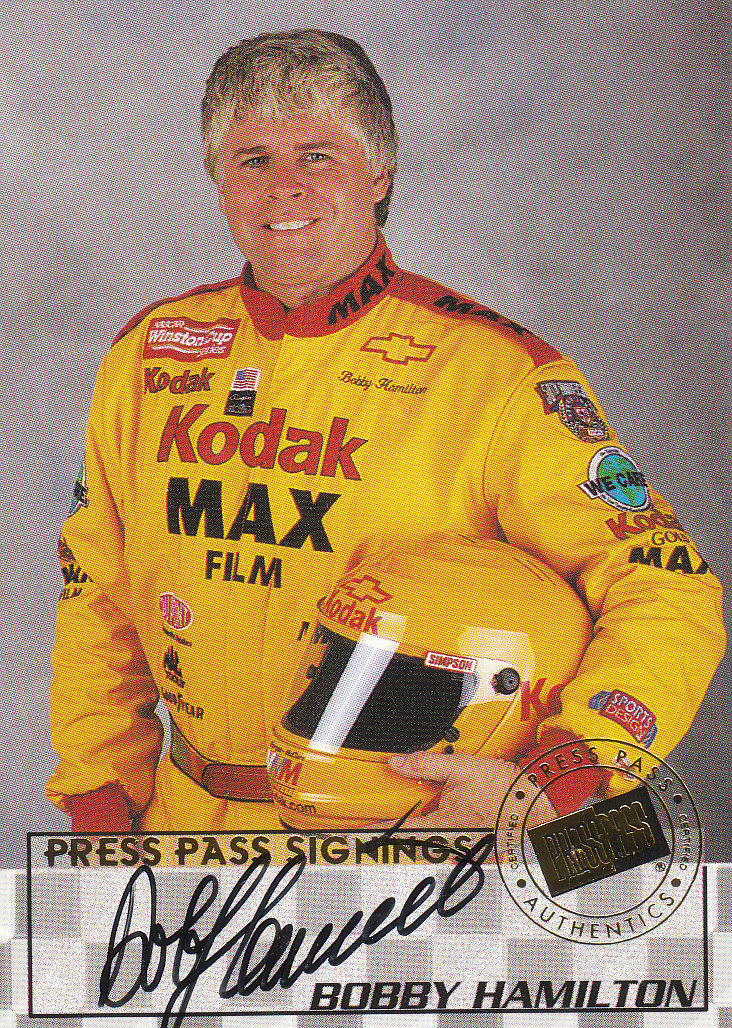 1998 Press Pass Signings #8 Bobby Hamilton/Press Pass Stealth/  VIP