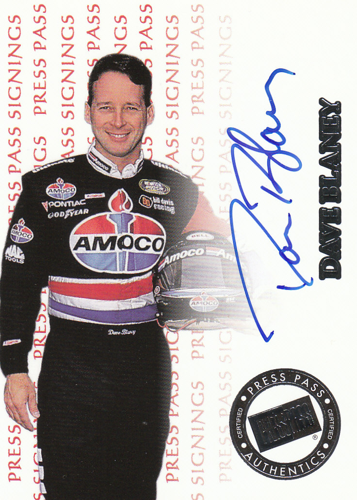 1999 Press Pass Signings #6A Dave Blaney Blue/750