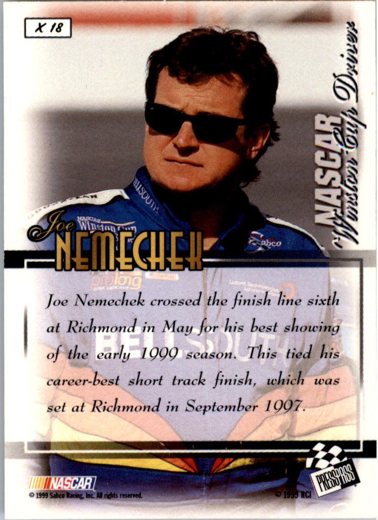 1999 VIP Explosives #X18 Joe Nemechek back image