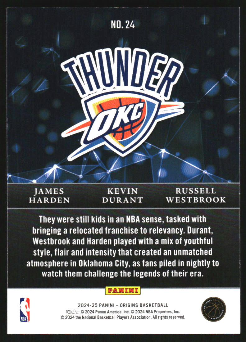 2024-25 Panini Origins Nucleus #24 Russell Westbrook/James Harden/Kevin Durant