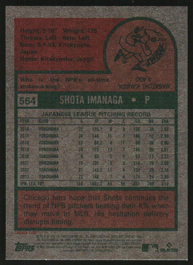 2024 Topps Heritage #564 Shota Imanaga RC