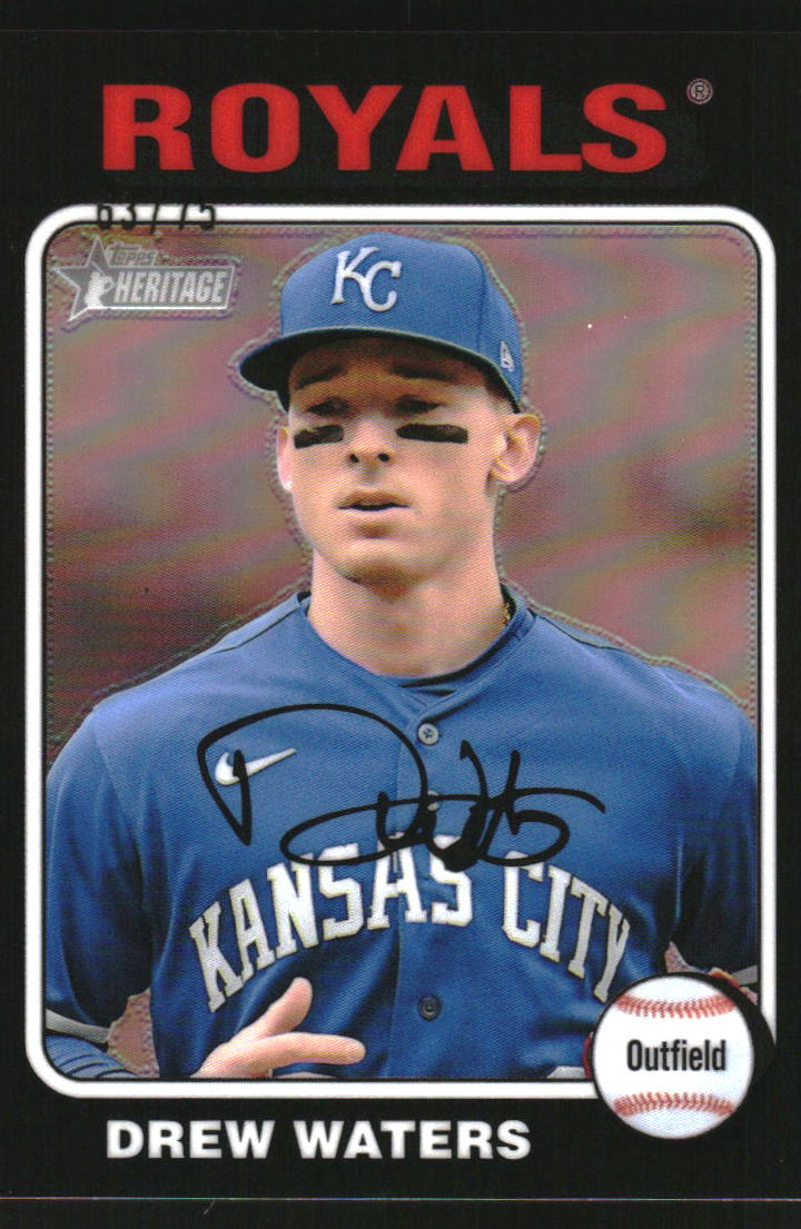 2024 Topps Heritage Chrome Black Refractors #323 Drew Waters HN