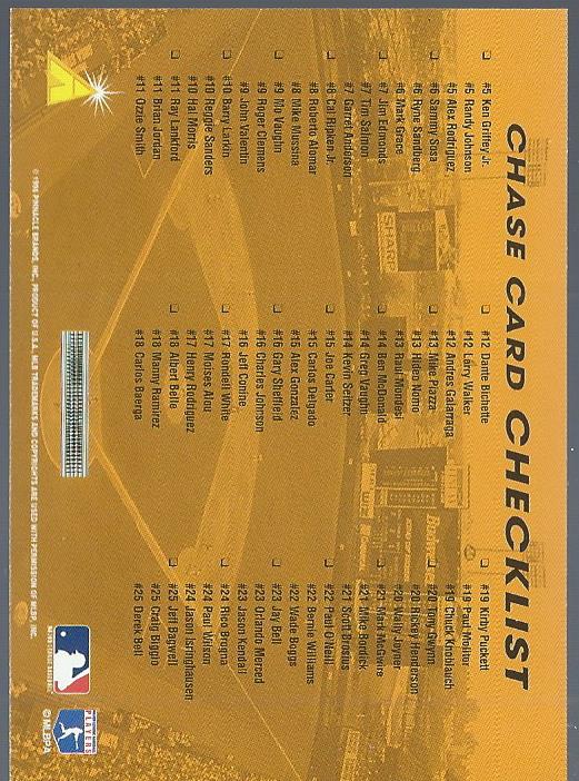 1996 Zenith #NNO Checklist 2 Chase back image