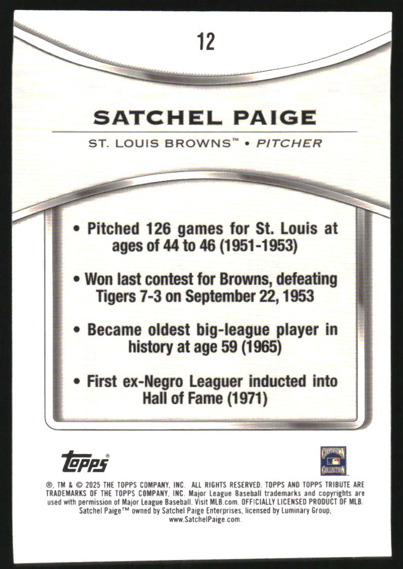 2025 Topps Tribute #12 Satchel Paige