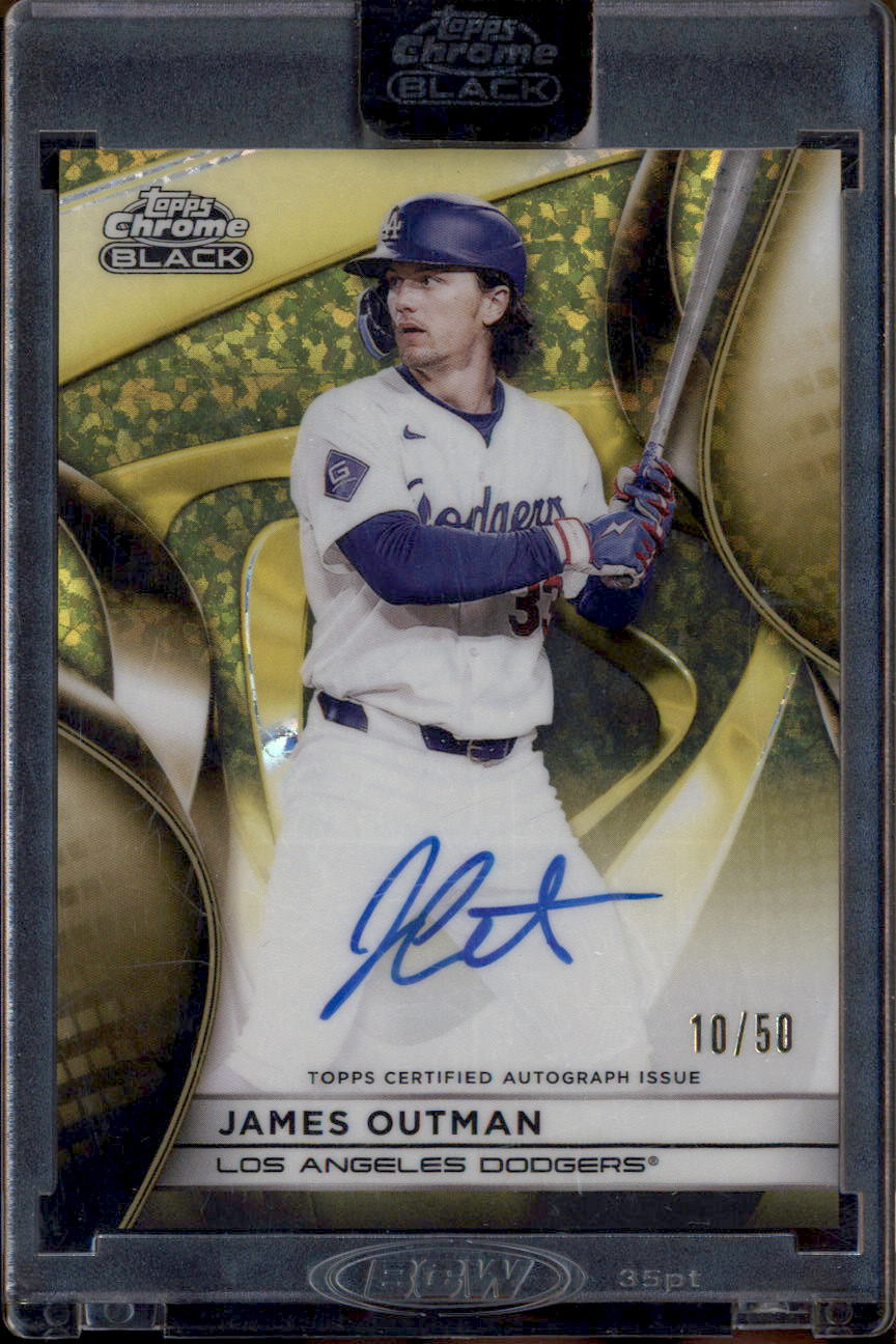 2025 Topps Chrome Black Autographs Gold Mini-Diamond Refractors #CBAJO James Outman