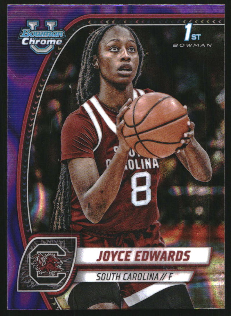 2024-25 Bowman Chrome University Purple Lava Refractors #36 Joyce Edwards
