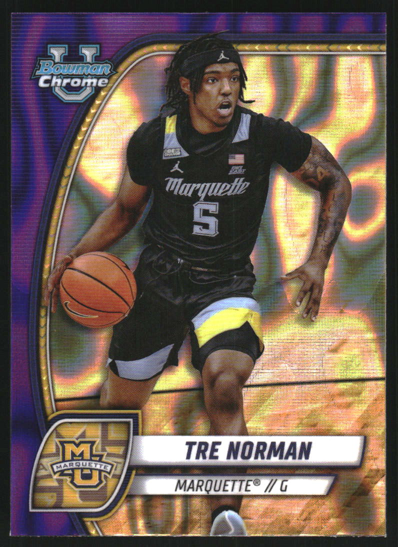 2024-25 Bowman Chrome University Purple Lava Refractors #88 Tre Norman