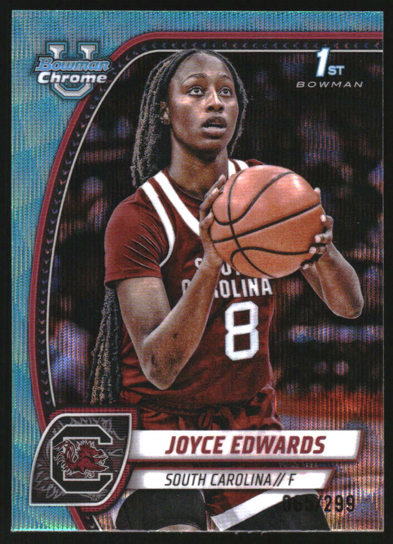 2024-25 Bowman Chrome University Aqua Wave Refractors #36 Joyce Edwards /299