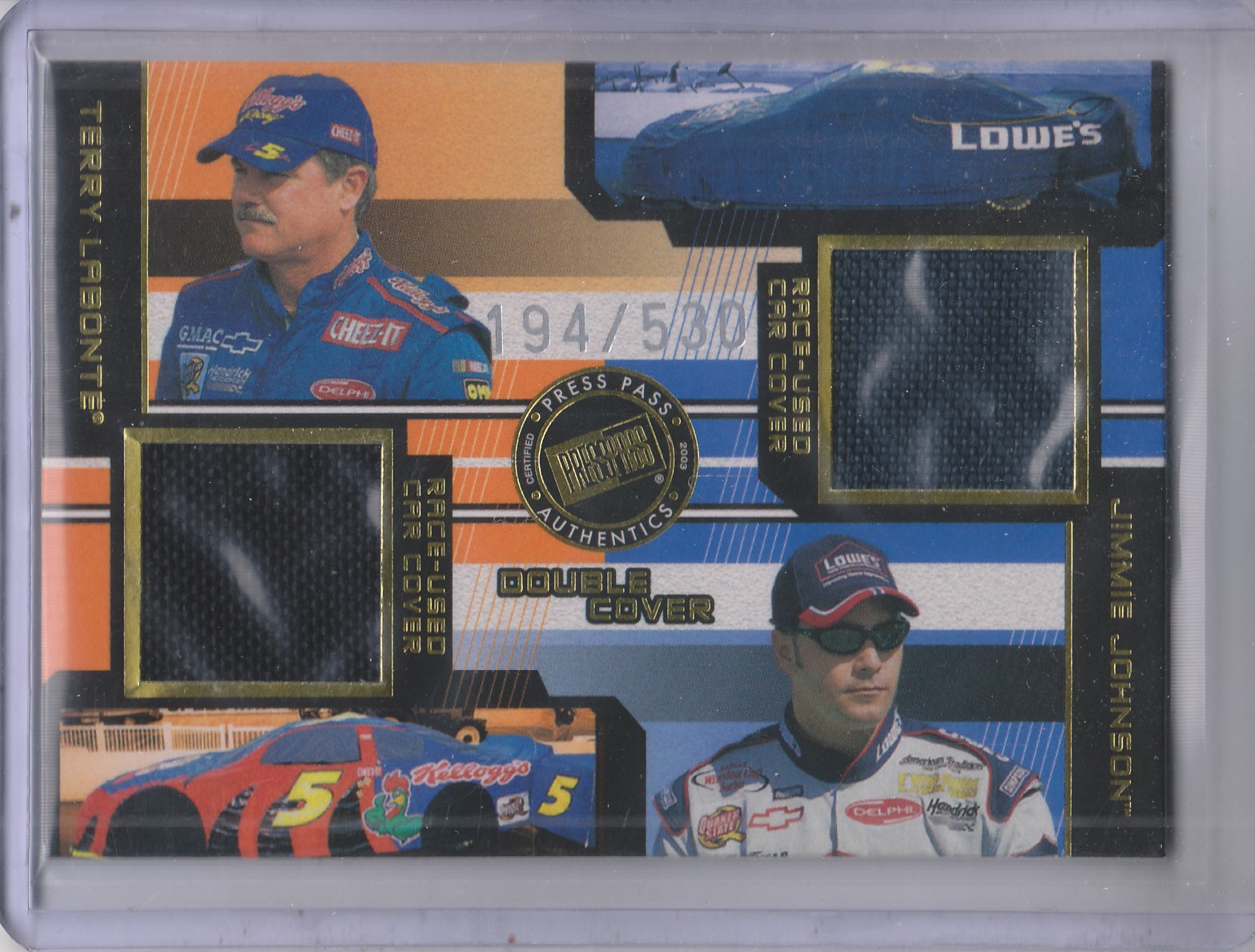 2003 Press Pass Eclipse Under Cover Double Cover #DC5 Terry Labonte/Jimmie Johnson
