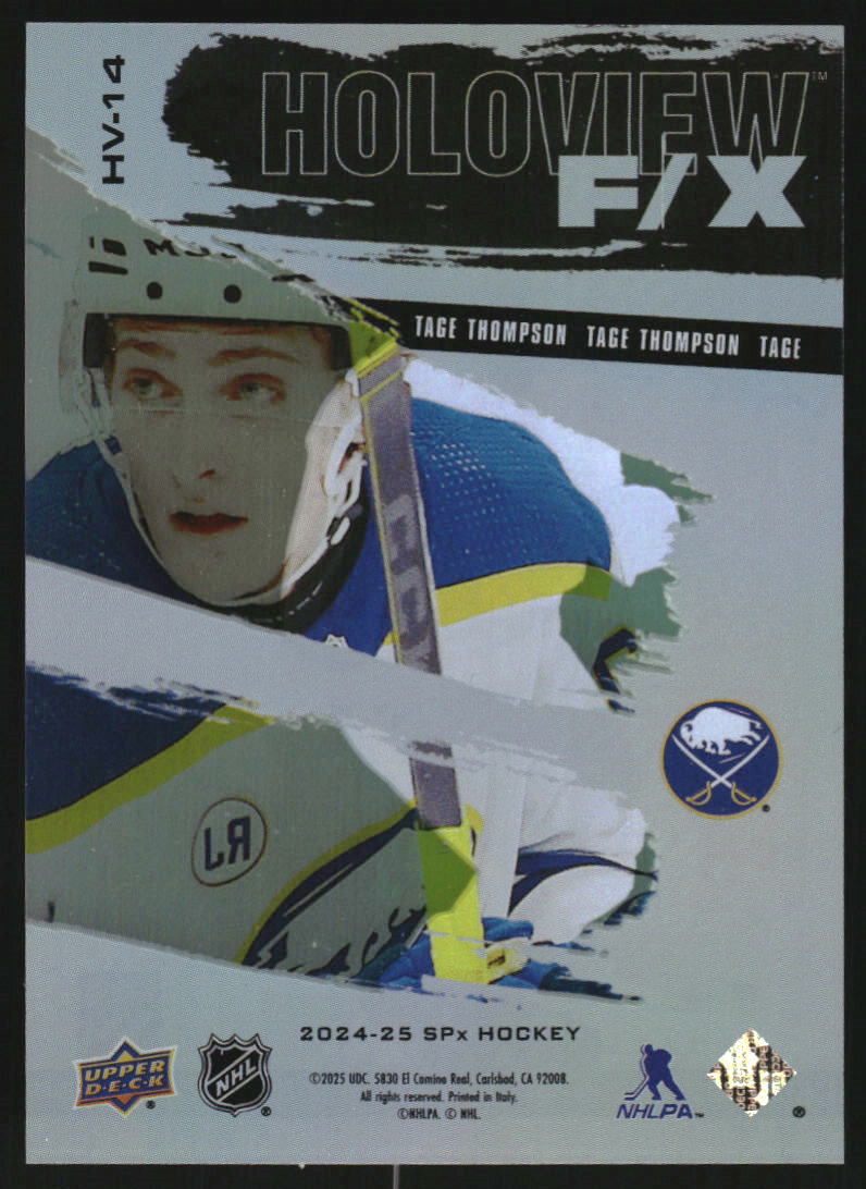 2024-25 SPx Holoview F/X #HV14 Tage Thompson