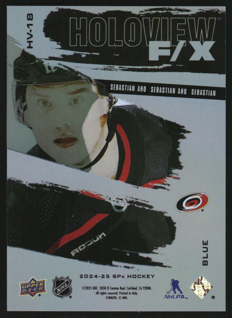 2024-25 SPx Holoview F/X Blue #HV18 Sebastian Aho