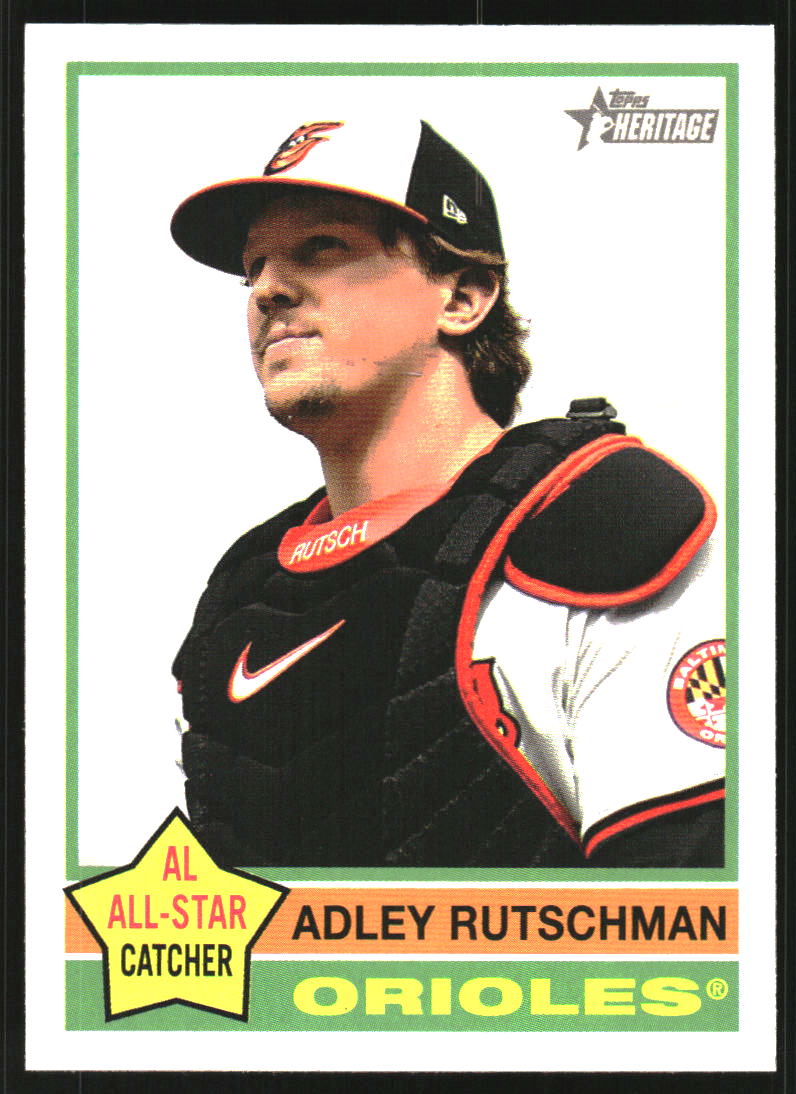 2025 Topps Heritage Chrome Pink Sparkle Refractors #294 Adley Adley Rutschman Topps Heritage auto